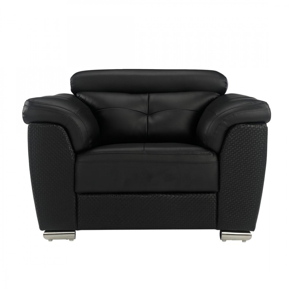 Wood Secrets Leatherette Single Seater Sofa