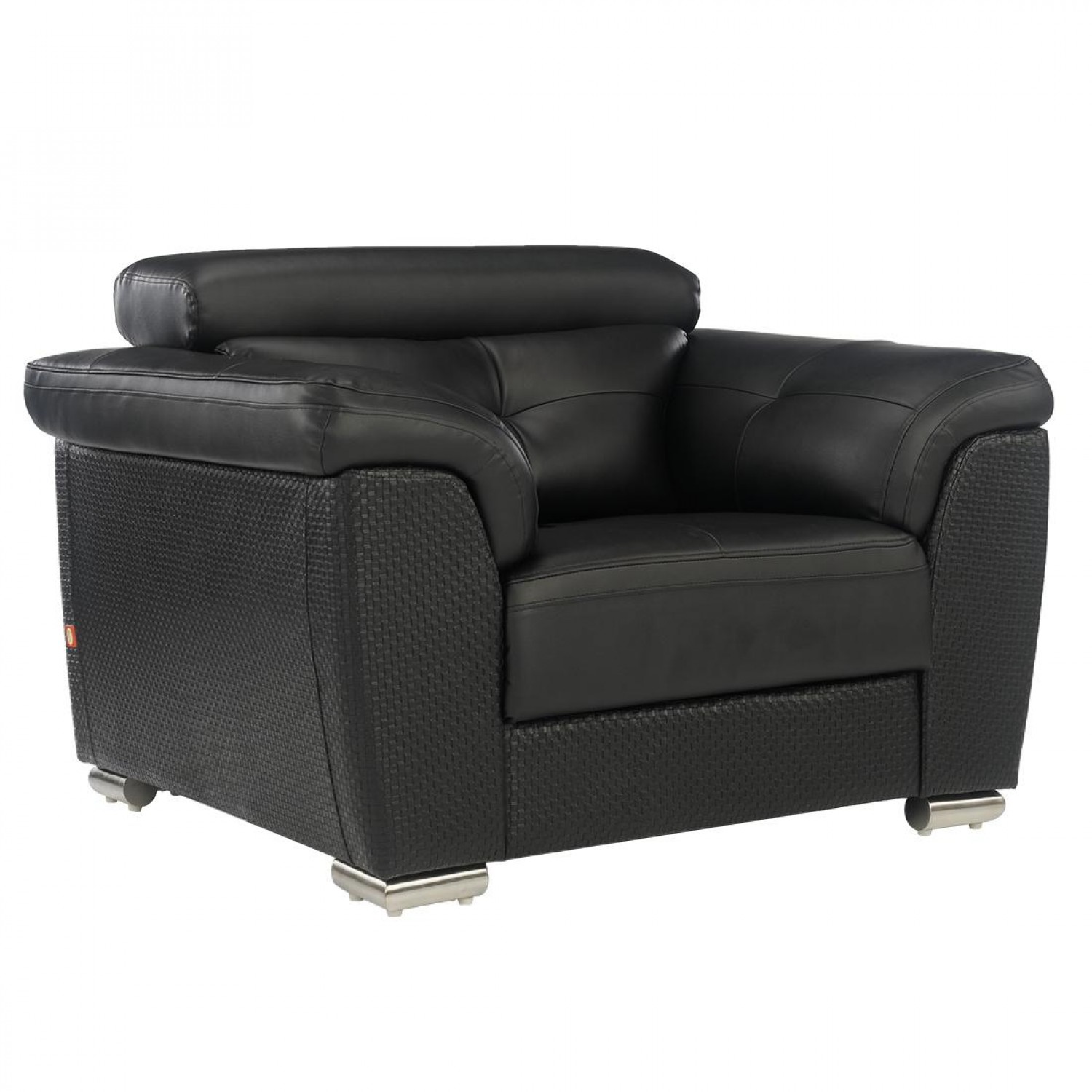 Wood Secrets Leatherette Single Seater Sofa